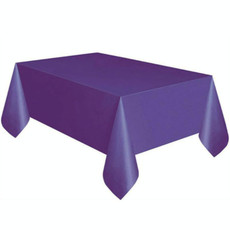 10 PCS Disposable Plastic Tablecloth Solid Color Wedding Birthday Party Table Cover Rectangle Desk Cloth Wipe Covers(purple)