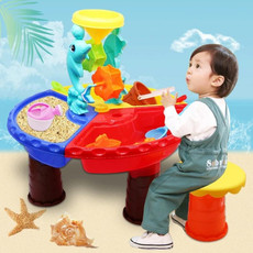 Outdoor Sandy Beach Table Toys Set for Kids(Dolphin and Round Table)