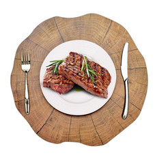 2 PCS Wood Placement Table Mats Tableware Pad Lotus Shape Tea Cup Bowl Decoration 2 PCS Wood Placement Table Mats Tableware Pad Lotus Shape Tea Cup Bowl Decoration