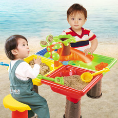 Outdoor Sandy Beach Table Toys Set for Kids(Tree and Square Table)