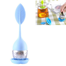 Stainless Steel Leaf Shape Silicone Tea Bag Tea Strainers (Baby Blue)