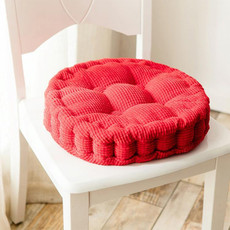 Thickened Round Computer Chair Cushion Floor Mat for Office Classroom Home, Size:43x43cm (Red)