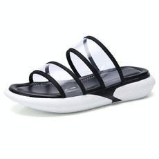 Lightweight Casual Non-slip Wear-resistant Transparent Jelly Simple Slippers Sandals for Women (Color:Black Size:36) Lightweight Casual Non-slip Wear-resistant Transparent Jelly Simple Slippers Sandals for Women (Color:Black Size:36)