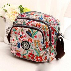 Women Shoulder Bag Waterproof Nylon Handbag Multilayer Crossbody Bag(Colorful)