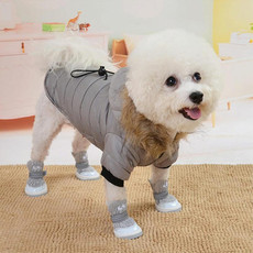 Pet Dog Coat Winter Warm Small Dog Clothes For Chihuahua Soft Fur Hood Puppy Jacket Clothing for Chihuahua Small Large Dogs, Size:L(Grey)
