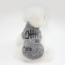 Autumn  Winter Pet Clothes Pet Vest Fishbone Hoodie for Puppy Dog, Size:XL(Grey)