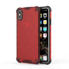 For iPhone XS Max Shockproof Honeycomb PC + TPU Protective Case (Red)