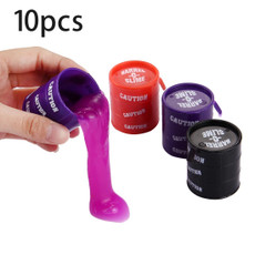 10 PCS Barrel O Slime Stress Reducer Anti-Anxiety Toy Goo Silly Putty Gag Kids Toys Prank Party Favors Joke, Random Color Delivery