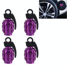 4 PCS Universal Grenade Shaped Car Tire Valve Caps(Purple) 4 PCS Universal Grenade Shaped Car Tire Valve Caps(Purple)