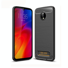 Brushed Texture Carbon Fiber TPU Case for Motorola Moto Z4 Play (Black)
