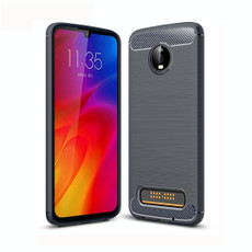 Brushed Texture Carbon Fiber TPU Case for Motorola Moto Z4 Play (Navy Blue)