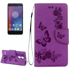 For Lenovo  K6 5.0 inch Butterflies Embossing Horizontal Flip Leather Case with Holder & Card Slots & Wallet & Lanyard(Purple) For Lenovo  K6 5.0 inch Butterflies Embossing Horizontal Flip Leather Case with Holder & Card Slots & Wallet & Lanyard(Purple)