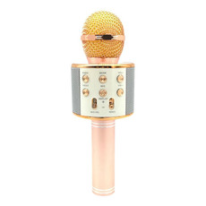 WS-858 Metal High Sound Quality Handheld KTV Karaoke Recording Bluetooth Wireless Microphone, for Notebook, PC, Speaker, Headphone, iPad, iPhone, Galaxy, Huawei, Xiaomi, LG, HTC and Other Smart Phones(Rose Gold)