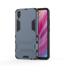 Shockproof PC + TPU  Case for Vivo V11 (V11 Pro), with Holder (Navy Blue)