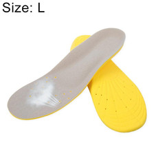 1 Pair PU Breathable Soft Sports Shock-absorbing Insole Sweat-absorbent Foot Pad Elastic Shoe Insert, Size: L(8-12 Yards)(Yellow) 1 Pair PU Breathable Soft Sports Shock-absorbing Insole Sweat-absorbent Foot Pad Elastic Shoe Insert, Size: L(8-12 Yards)(Yellow)