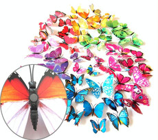 2 Sets Creative 3D Color Butterfly Wall Stickers Living Room Bedroom Decoration Supplies, Magnet Style, Random Color Delivery