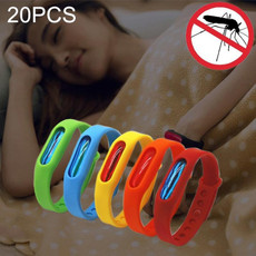 20 PCS Anti-mosquito Silicone Repellent Bracelet Buckle Wristband Bugs Away, Suitable for Children and Adults, Length:23cm, Random Color Delivery