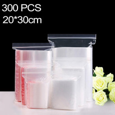300 PCS 20cm x 30cm PE Self Sealing Clear Zip Lock Packaging Bag, Custom Printing and Size are welcome