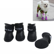 Lovely Pet Dog Shoes Puppy Candy Color Rubber Boots Waterproof Rain Shoes, M, Size:  5.0 x 4.0cm(Black)
