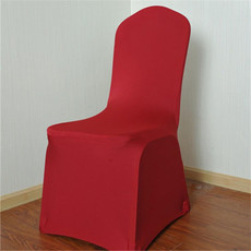 Elastic Chair Cover Weddings Banquet Restaurant Chair Covers(Wine Red)