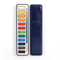 12 Colors Portable Iron Box Solid Watercolor Paints Set for Artist School Student Outdoor Water Color Sketch Painting Stationery
