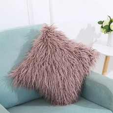 Velvet Long Plush Pillow Cover Popular Square Furry Cover Home Bed Room Decoration Pillowcase, Size: 45 x 45cm(Purple)