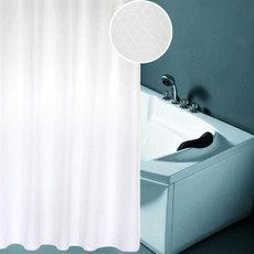Thickening Waterproof And Mildew Curtain Honeycomb Texture Polyester Cloth Shower Curtain Bathroom Curtains,Size:180*180cm(White)