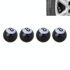 Universal 8mm American Billiards No.8 Ball Style Plastic Car Tire Valve Caps, Pack of 4(Black) Universal 8mm American Billiards No.8 Ball Style Plastic Car Tire Valve Caps, Pack of 4(Black)