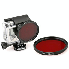 52mm Round Circle Color UV Lens Filter for GoPro HERO 4 / 3+(Red)