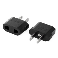 EU Plug to US Plug Charger Adapter, Travel Power Adaptor with United States Socket Plug(Black)