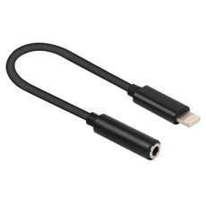 8 Pin to 3.5mm Audio Adapter, Length: About 12cm, Support iOS 13.1 or Above(Black)