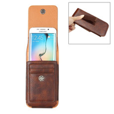 For Galaxy S7 / G930 & S6 / G920 & S6 Edge / G925 Classical Style Elephant Texture Vertical Flip Leather Case Waist Bag with Card Solts & Rrotatable Back Splint Size: 15.5 x 8.2 cm(Coffee)