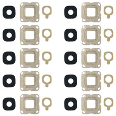 For Galaxy C7 10pcs Back Camera Bezel & Lens Cover with Sticker (Gold)