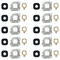 For Galaxy C7 10pcs Back Camera Bezel & Lens Cover with Sticker (Silver)
