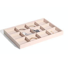 Suede Jewelry Storage Tray Necklace Pendant Bracelet Bangle Display Case, Size: 12 Grid(Beige)
