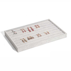 Suede Jewelry Storage Tray Necklace Pendant Bracelet Bangle Display Case, Size: Ring Tray(Grey) Suede Jewelry Storage Tray Necklace Pendant Bracelet Bangle Display Case, Size: Ring Tray(Grey)