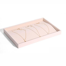 Suede Jewelry Storage Tray Necklace Pendant Bracelet Bangle Display Case, Size: Necklace Tray(Beige) Suede Jewelry Storage Tray Necklace Pendant Bracelet Bangle Display Case, Size: Necklace Tray(Beige)