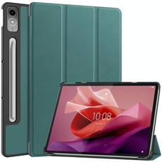 For Lenovo Tab P12/Xiaoxin Pad Pro 12.7 inch Custer Solid Color 3-Fold Stand Leather Tablet Case(Dark Green) For Lenovo Tab P12/Xiaoxin Pad Pro 12.7 inch Custer Solid Color 3-Fold Stand Leather Tablet Case(Dark Green)