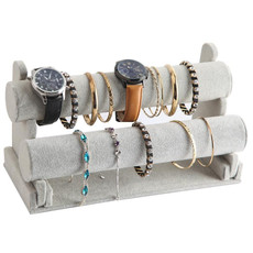 Detachable Velvet Bangle Bracelet Stand Watch Jewelry Display Rack, Style: Two Layer Ice Flower Velvet Detachable Velvet Bangle Bracelet Stand Watch Jewelry Display Rack, Style: Two Layer Ice Flower Velvet