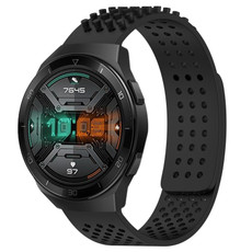 For Huawei Watch GT 2E 22mm Holes Breathable 3D Dots Silicone Watch Band(Black) For Huawei Watch GT 2E 22mm Holes Breathable 3D Dots Silicone Watch Band(Black)