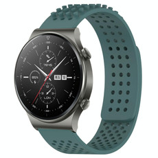 For Huawei GT2 Pro 22mm Holes Breathable 3D Dots Silicone Watch Band(Olive Green) For Huawei GT2 Pro 22mm Holes Breathable 3D Dots Silicone Watch Band(Olive Green)