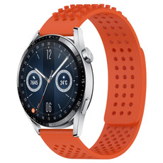 For Huawei Watch GT3 46mm 22mm Holes Breathable 3D Dots Silicone Watch Band(Orange) For Huawei Watch GT3 46mm 22mm Holes Breathable 3D Dots Silicone Watch Band(Orange)