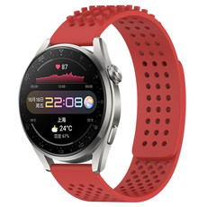 For Huawei Watch 3 Pro 22mm Holes Breathable 3D Dots Silicone Watch Band(Red) For Huawei Watch 3 Pro 22mm Holes Breathable 3D Dots Silicone Watch Band(Red)