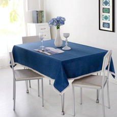 90x90cm Fabric Tablecloths Covers Simple Coffee Table Cloths(Lake Blue) 90x90cm Fabric Tablecloths Covers Simple Coffee Table Cloths(Lake Blue)