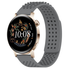 For Huawei Watch GT3 42mm 20mm Holes Breathable 3D Dots Silicone Watch Band(Grey)