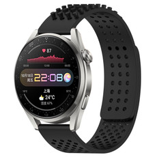For Huawei Watch 3 Pro 22mm Holes Breathable 3D Dots Silicone Watch Band(Black) For Huawei Watch 3 Pro 22mm Holes Breathable 3D Dots Silicone Watch Band(Black)