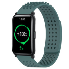 For Honor Watch ES 20mm Holes Breathable 3D Dots Silicone Watch Band(Olive Green) For Honor Watch ES 20mm Holes Breathable 3D Dots Silicone Watch Band(Olive Green)