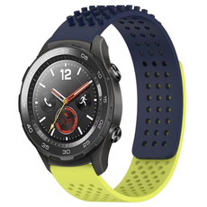 For Huawei Watch 2 20mm Holes Breathable 3D Dots Silicone Watch Band(Midnight Blue+Lime Green) For Huawei Watch 2 20mm Holes Breathable 3D Dots Silicone Watch Band(Midnight Blue+Lime Green)