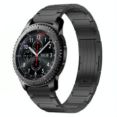 For Samsung Gear S3 Frontier 22mm I-Shaped Titanium Alloy Watch Band(Black)