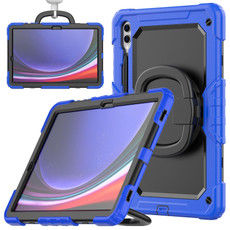 For Samsung Galaxy Tab S9+ D Type Silicone Hybrid PC Tablet Case with Handle Holder(Blue) For Samsung Galaxy Tab S9+ D Type Silicone Hybrid PC Tablet Case with Handle Holder(Blue)